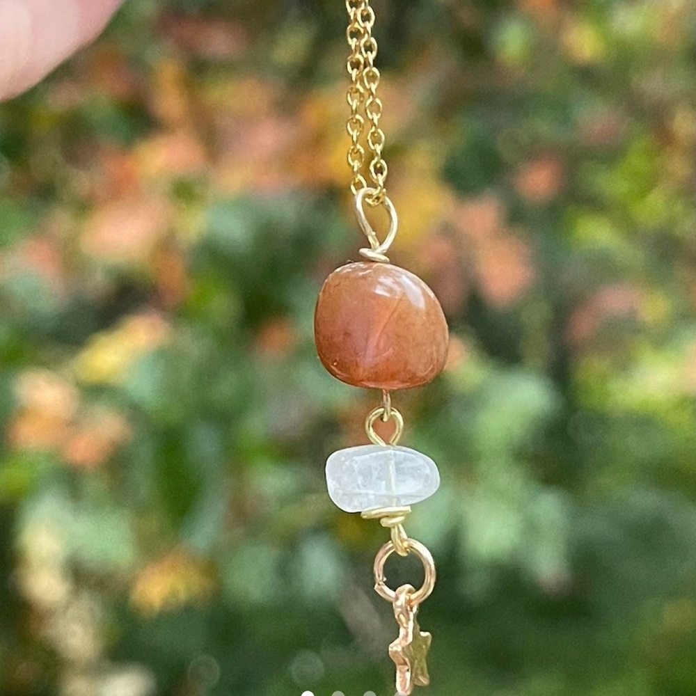 Carnelian charm necklace